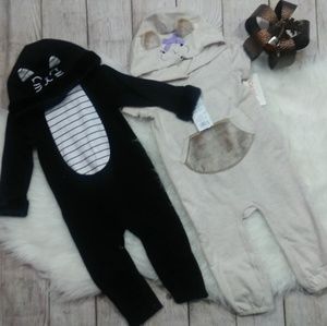 2 Hooded Rompers Cat&Jack 12 Month